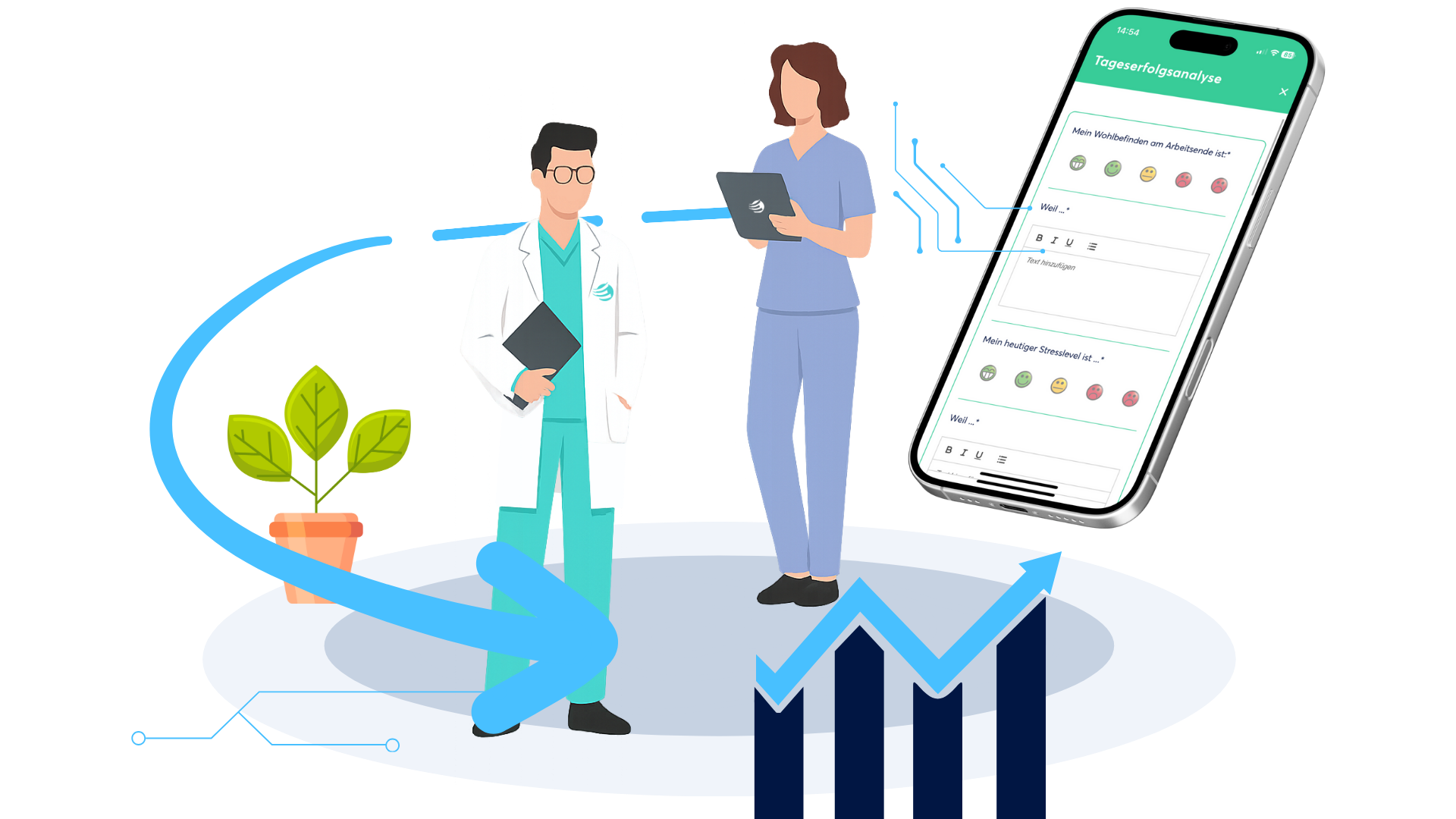 eiapp_website_zahnarztpraxen_vector_personen_im_kreis_mit_handy